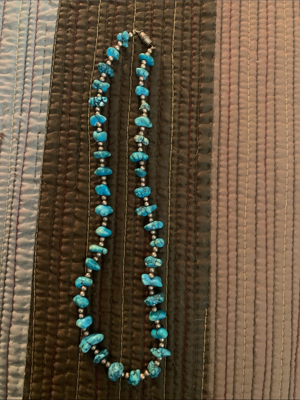 Turquoise Blue Stone Bead Necklace - Women Jewelry